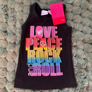 Amy Coe Black Graphic Kids Tank Top size 12months NWT